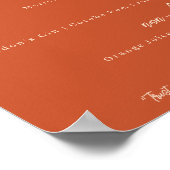 Barre Menu Mariage Signalisation - Poster orange b (Coin)