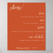 Barre Menu Mariage Signalisation - Poster orange b (Devant)