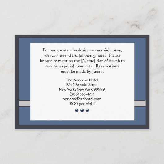 Barre Mitzvah Carte d'hébergement personnalisée (Devant)