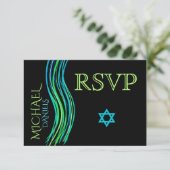 Barre Mitzvah Prière verte châle RSVP (Debout devant)