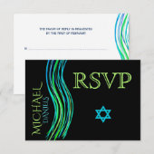 Barre Mitzvah Prière verte châle RSVP (Devant / Derrière)