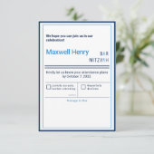 Barre moderne Bleu Barre Mitzvah RSVP (Debout devant)