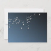 Barre Musique Bleue Argent Mitzvah/ Carte de répon (Dos)