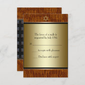 Barre noire en cuir Brown Mitzvah RSVP (Devant / Derrière)