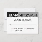 Barre noire et grise Mitzvah Répondre RSVP (Devant)