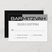 Barre noire et grise Mitzvah Répondre RSVP (Devant / Derrière)