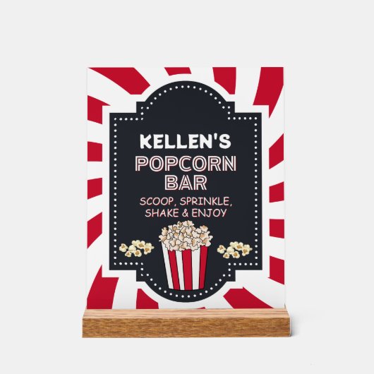 Barre Popcorn - Panneau de table acrylique pour la (Recto)