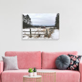 Barre rouge en hiver sur toile (Insitu(Salon))