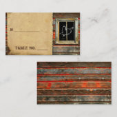 Barre Rustique Mariage Bois Cartes de Place (Devant / Derrière)