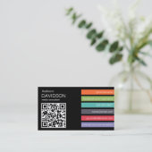 Barre sombre et brillante QR CODE Carte de visite  (Debout devant)