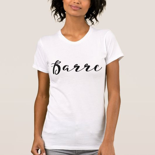 BARRE Trendy Black Script Calligraphy Moderne Chic T-shirt (Voorkant)