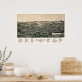 Barre, VT Panorama Map - 1891 Poster (Keuken)