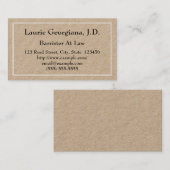 Barreau À Clé Basse Au Carte de visite De Droit (Devant / Derrière)