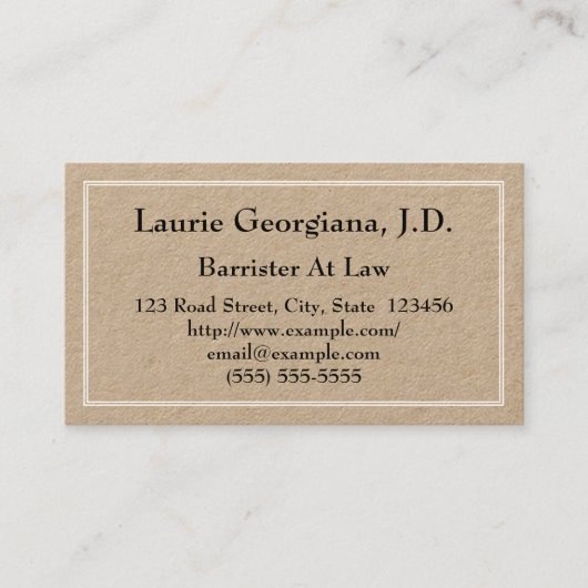 Barreau À Clé Basse Au Carte de visite De Droit (Devant)