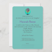 barreau bat mitzvah ARBRE DE LA VIE INVITATIONS (Dos)