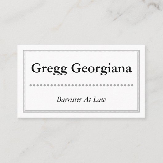 Barreau classique et de base Carte de visite de dr (Devant)