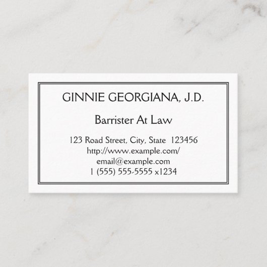 Barreau Professionnel Carte de visite De Droit (Devant)