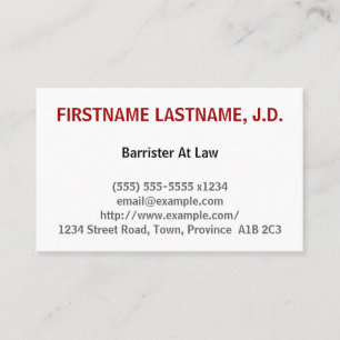 Barreau Propre Au Carte de visite De Droit
