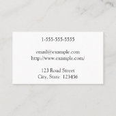 Barreau simple et de base Carte de visite de droit (Dos)