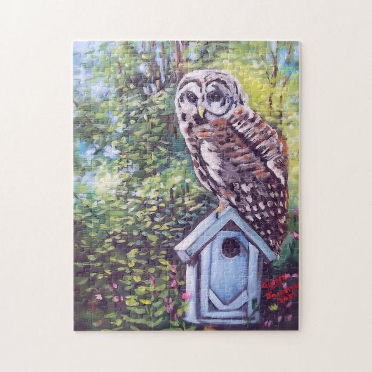BARRED OWL AND BIRDHOUSE PUZZZLES LEGPUZZEL (Verticaal)