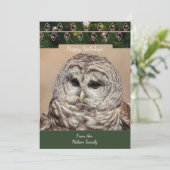 Barred Owl Christmas Kaart (Staand voorkant)