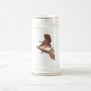 Barred Owl en Happy Squirrel Audubon Art Bierpul