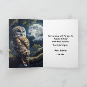 Barred Owl en Moon Dad Verjaardag Kaart (Binnen)