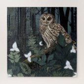 Barred Owl Fantasy Woodland Trillium Night Garden Legpuzzel (Verticaal)
