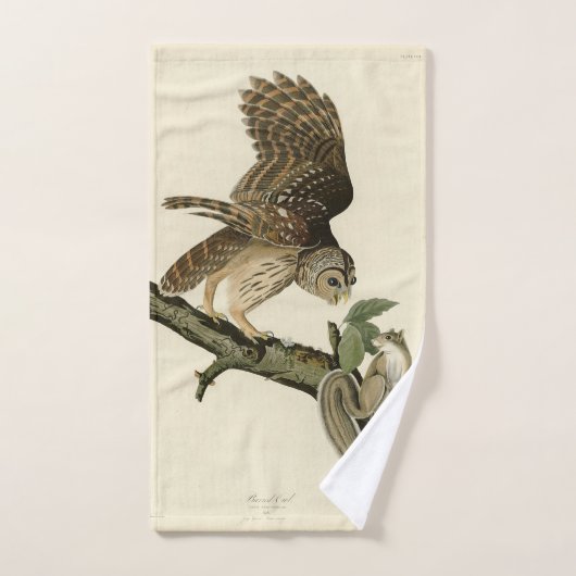 Barred Owl, John James Audubon's Birds of America (Serviette à main)