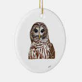 Barred Owl Keramisch Ornament (Rechts)