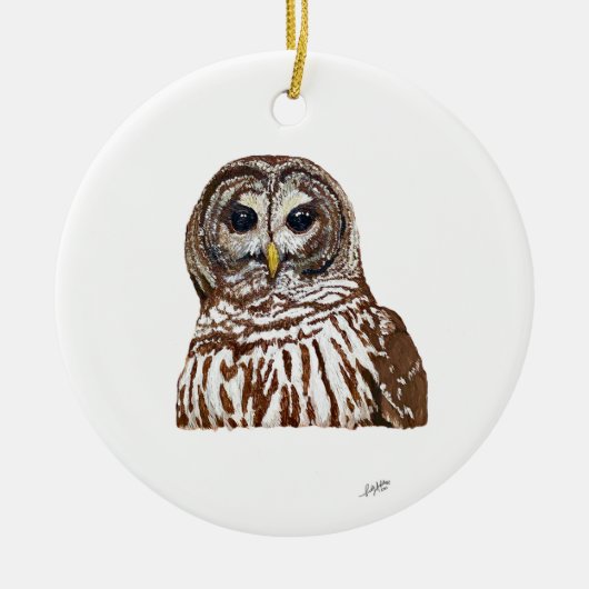 Barred Owl Keramisch Ornament (Voorkant)