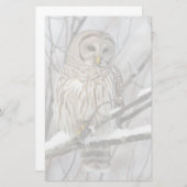 Barred Owl met lichte sneeuwval Briefpapier (Voorkant / Achterkant)