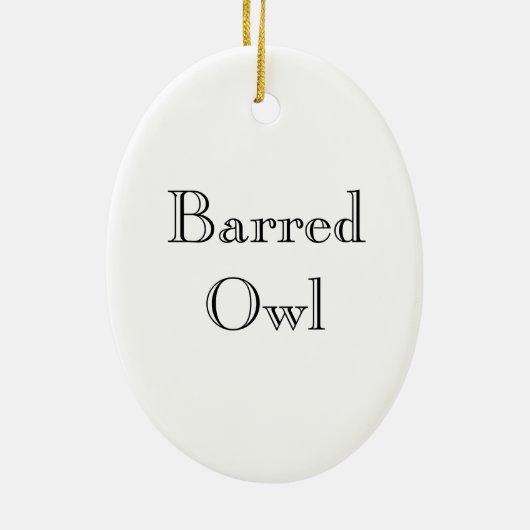 Barred Owl Ornament (Achterkant)