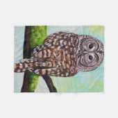 Barred Owl Painting Fleece Deken (Voorkant (Horizontaal))