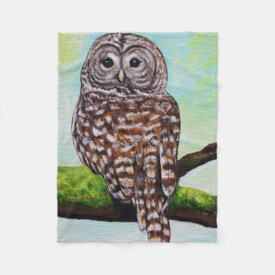 Barred Owl Painting Fleece Deken