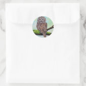 Barred Owl Painting Ronde Sticker (Tas)