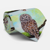 Barred Owl Painting Stropdas (Opgerold)