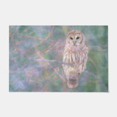 Barred Owl Pastel Digital Oilschilderij Deurmat (Voorkant)