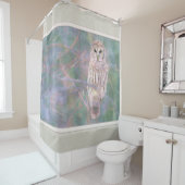 Barred Owl Pastel Oilschilderij Douchegordijn (In situ)