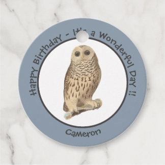 Barred Owl - Verjaardag of ander feestthema evenem Bedankjes Labels