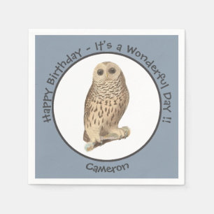 Barred Owl - Verjaardag of ander feestthema evenem Servet