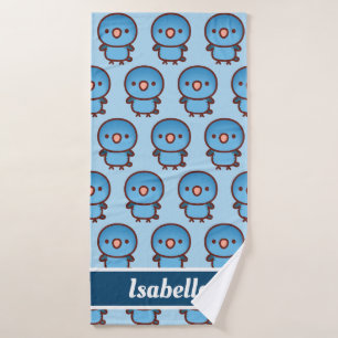 Barred parkiet / Kobalt Badhanddoek