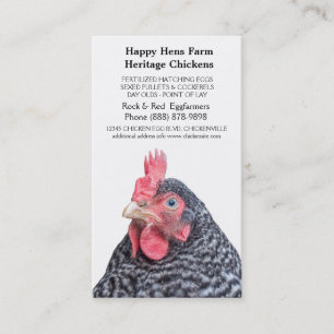 Barred Rock Chicken Egg Farmer Visitekaartje