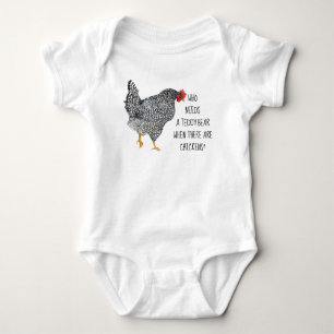 Barred Rock Chicken w Funny Text T-Shirt