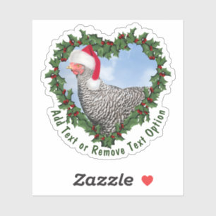 Barred Rock Chicken Wreath Kerstmis Sticker