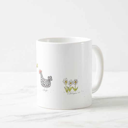 Barred Rock Hen en Butterfly Classic Mok (Voorkant rechts)