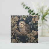 Barred Uil in een Forest William Morris-stijl Kaart (Staand voorkant)