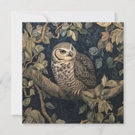 Barred Uil in een Forest William Morris-stijl Kaart