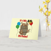 Barrel of Monkeys 4th Verjaardag Kaart (Gele Bloem)