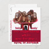 Barrel of Monkeys Fun Moving Change Aankondigingskaart (Voorkant / Achterkant)